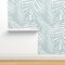 Pastel Blue Palm Fronds Tropical Beach Coastal Island Leaves Custom Pre-pasted Wallpaper by Spoonflower Pre-Pasted Wallpaper 2FT Wide